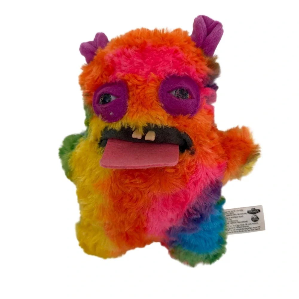 Zuru Fuggler Funny Ugly Monster Rainbow Tie Dye Plush Toy with Teeth Horns